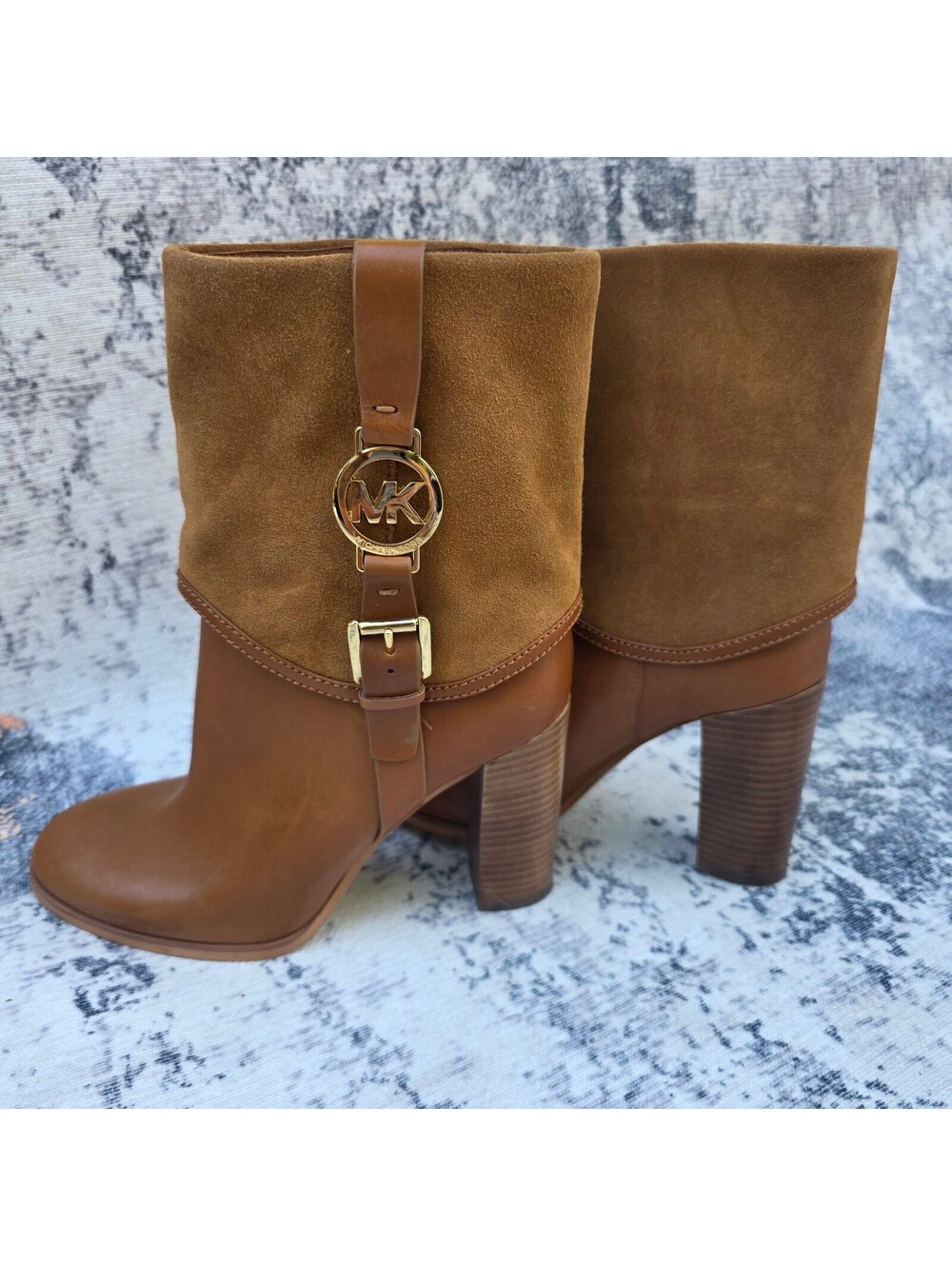 Worn once - Michael Michael Kors tan heeled ankle boots